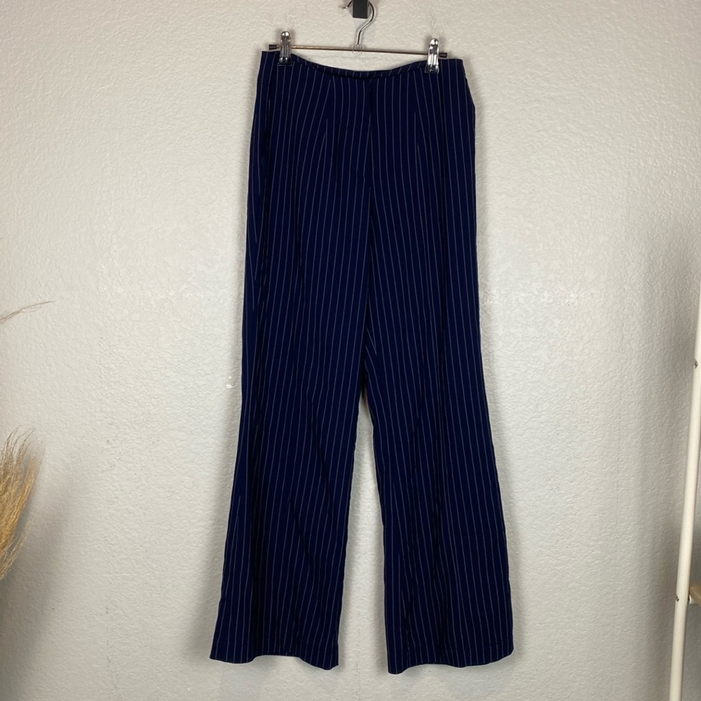 Isalis blue and white striped trouser pants - Picture 2 of 8
